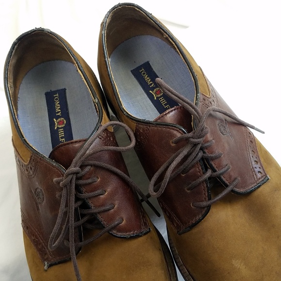 Tommy Hilfiger 10.5 Mens Oxford Saddle Shoes Brown - Picture 2 of 8
